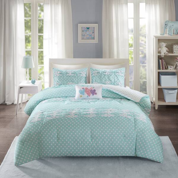 Mi Zone Beatrix Aqua Printed 4-piece Comforter Set