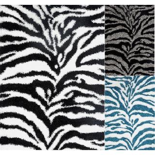 Persian Rugs Shaggy Zebra Pattern Accent Rug (2'0x3'0)