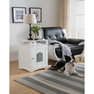 Molly White Pet Crate End Table