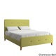 Bettina Queen Size Button Tufted Linen Fabric Headboard Bed with Footboard by MID-CENTURY LIVING