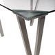 42-inch Brushed Stainless Steel Hairpin Legs Tempered Glass Square Dining Table - Thumbnail 3