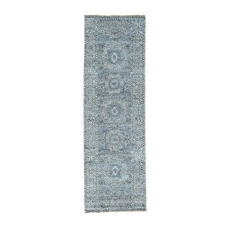 Mamluk Design Undyed Natural Wool Hand-Knotted Runner Rug (2'8x8'3)
