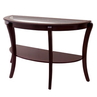 Furniture of America Carline Modern Espresso Half-moon Sofa Table