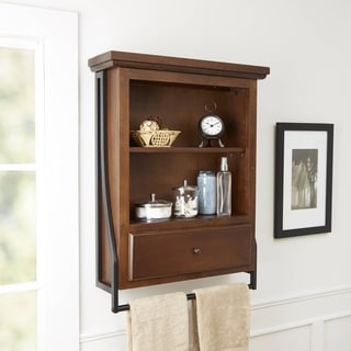 Leighton Bathroom Collection 2-Tier Wall Shelf with Drawer