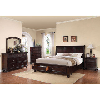 Acme Furniture Grayson 4-piece Storage Sleigh Bedroom Set, Dark Walnut