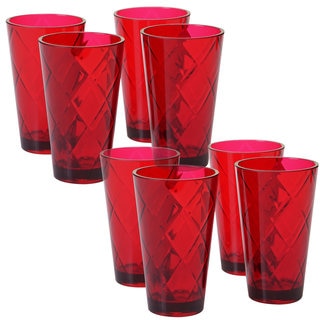Certified International Red Acrylic 20-ounce Iced Tea Glasses (Pack of 8)