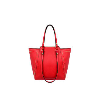 Mellow World Marina Red Faux Leather Studded Tote Bag