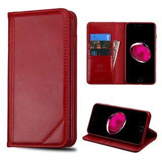 Insten Red Leather Case Cover with Stand/ Wallet Flap Pouch For Apple iPhone 7 Plus