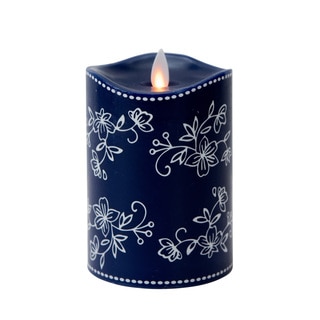Tara Mystique Temp-tations 5-inch Floral Lace Flameless Pillar Candle