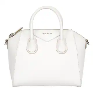 Givenchy Antigona Sugar Goatskin Small White & SIlver Hardware Satchel Handbag