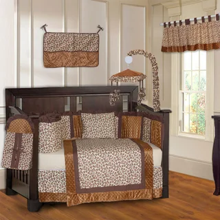 BabyFad Leopard Brown 10-piece Crib Bedding Set