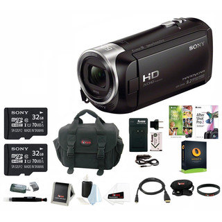 Sony HDR-CX405 1080p Full HD 60p Handycam Camcorder w/ Two 32GB SD Cards & Li-ion Battery Bundle