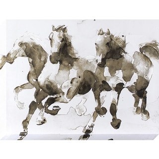 Running Wild Horses Stretched Canvas Wall Art with Paint Accents