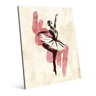 'Gestural Ballerina - Pink' Glass Wall Art Print