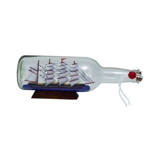 Benzara Glass 11-inch Wide x 4-inch High Ship In a Bottle