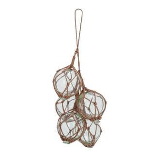 Benzara Clear Glass and Brown Jute 9-inch Wide x 20-inch High Float