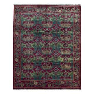 FineRugCollection Hand Knotted Fine Tabriz Red Wool Oriental Rug (7'8 x 9'9)