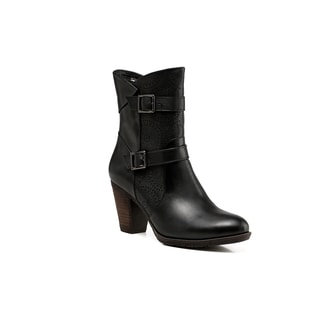 Zoey Chunky Heel Ankle Women Leather Boots