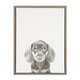 DesignOvation Simon Te Tai 'Sylvie Dachshund Puppy' Black and White Portrait Grey-framed Canvas Wall Art - Thumbnail 1