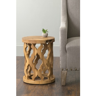 East At Main's Lenox Brown Round Teakwood Accent Table