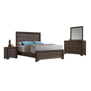 Acme Furniture Cyrille 4-Piece Walnut Panel Bedroom Set