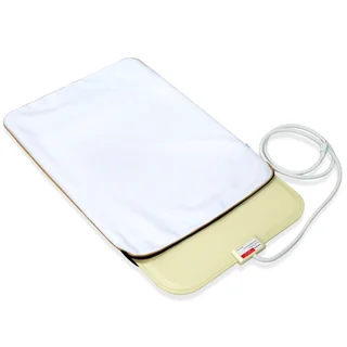 Fluffy Paws White Small Indoor Pet Bed Warmer Electric Heated Pad with Free Pad Cover (Dual Temperature UL Certified)