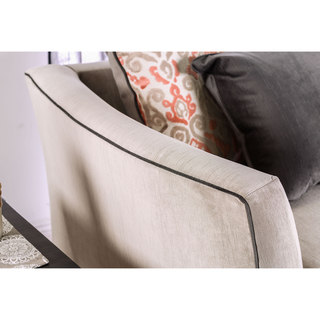 Seran Contemporary Premium Velvet-like Fabric Loveseat by Furniture of America