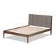 Mid-Century Fabric and Wood Platform Bed by Baxton Studio - Thumbnail 9