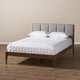 Mid-Century Fabric and Wood Platform Bed by Baxton Studio - Thumbnail 13