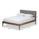 Mid-Century Fabric and Wood Platform Bed by Baxton Studio - Thumbnail 15