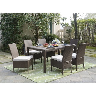 DG Casa Lauderdale Grey Wicker Table 6 Chairs Dining Set