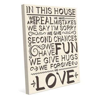 'In This House We Are Real' Ink Canvas Wall Art