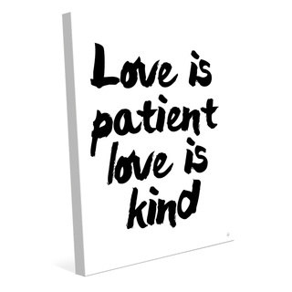 'Love is Patient, Kind' White Canvas White Wall Art