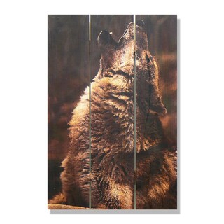 Crying Wolf 16x24 Indoor/Outdoor Full Color Cedar Wall Art