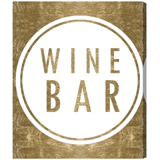 Oliver Gal 'Inverted Vintage Winebar Gold' Typography and Quotes Wall Art Canvas Print - Gold, White