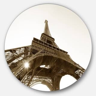 Designart 'Eiffel Tower Straight Into Sky' Photography Circle Wall Art