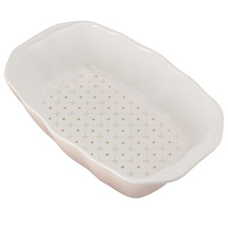 10 Strawberry Street 'Pink Hearts and Arrows' Ceramic Loaf Pan