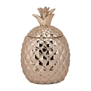10 Strawberry Street Rose-gold Ceramic Pineapple Canister