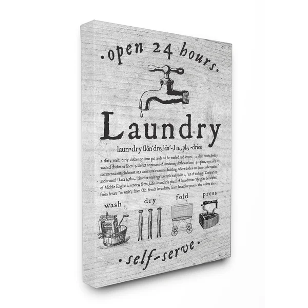 'Everything Laundry Vintage' Stretched Canvas Wall Art