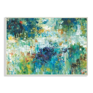 'Contemporary Reflections Blue Abstract Landscape' Wall Plaque Art