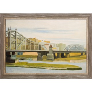 Edward Hopper 'Macomb's Dam Bridge, 1935' Hand Painted Framed Oil Reproduction on Canvas