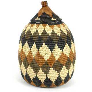 Handmade Large Zulu Wedding Basket - One of a Kind - Illala Weavers (South Africa)