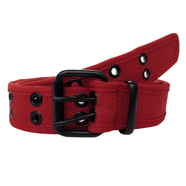 Canvas Double Hole Stylish Grommets Red Belt