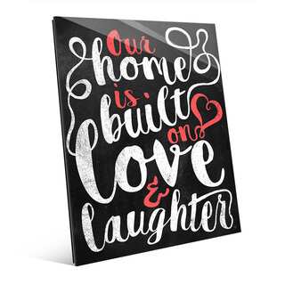 'Our Home is Built on Love' Red Wall Art on Acrylic