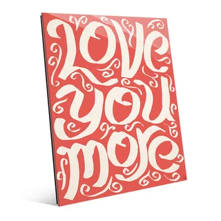 'Love You More on Red' Acrylic Wall Art