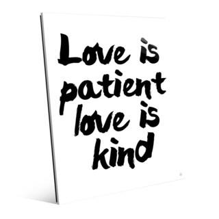'Love Is Patient, Kind on White' Acrylic Wall Art
