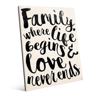 'Family Life Begins, Never Ends' Acrylic Wall Art