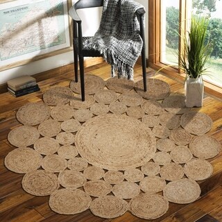 L and R Home Natural Jute Round Indoor Area Rug (4' x 4')