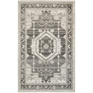 L and R Home Matrix Stone and Magnet Grey Polypropylene Indoor Area Rug - 7'9 x 9'6
