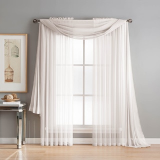 Window Elements Diamond Sheer Voile 216-inch Curtain Scarf